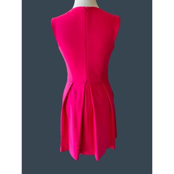 TRINA TURK LADIES SLEEVELESS PINK KEHOLE LINED POCKETS PLEATED SKIRT DRESS EUC 4 - Picture 3 of 6